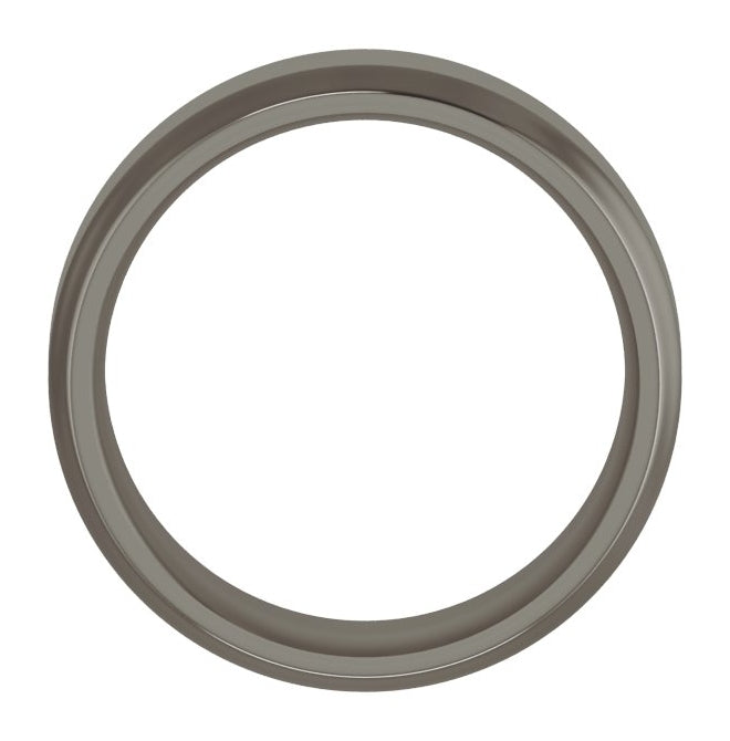 Cobalt Or Titanium Or Zirconium Beveled-Edge Comfort-Fit Flat Band