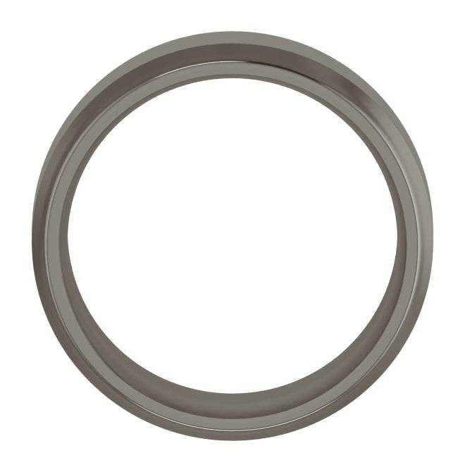 Cobalt Or Titanium Or Zirconium Beveled-Edge Comfort-Fit Flat Band
