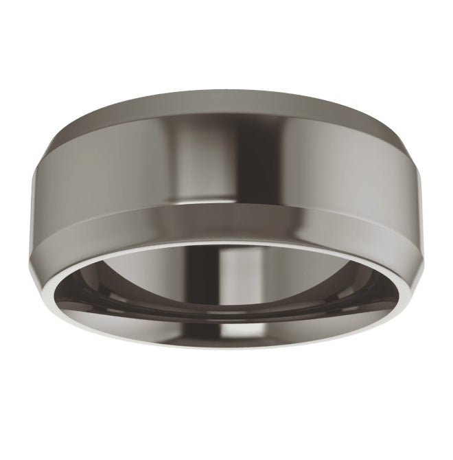 Cobalt Or Titanium Or Zirconium Beveled-Edge Comfort-Fit Flat Band