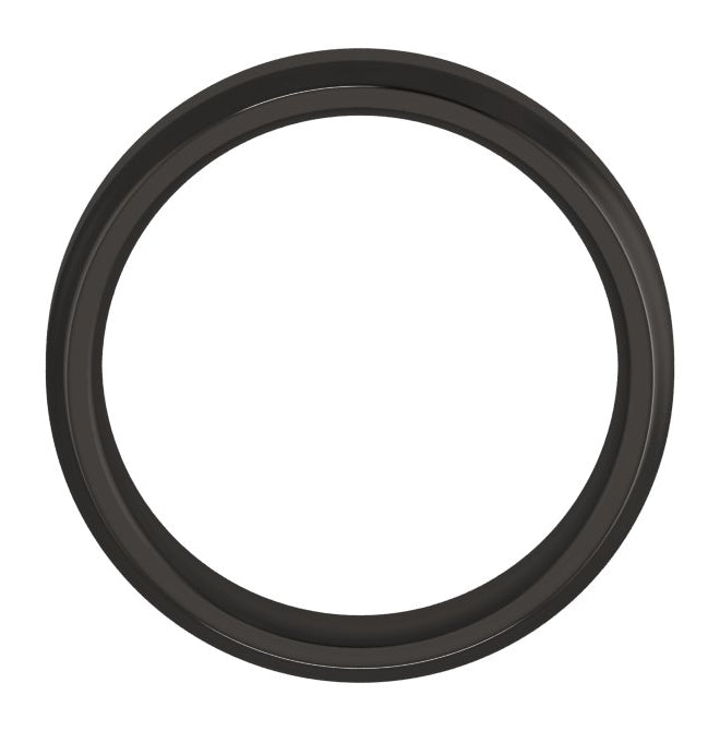 Cobalt Or Titanium Or Zirconium Beveled-Edge Comfort-Fit Flat Band