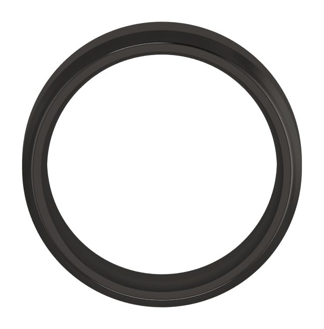 Cobalt Or Titanium Or Zirconium Beveled-Edge Comfort-Fit Flat Band