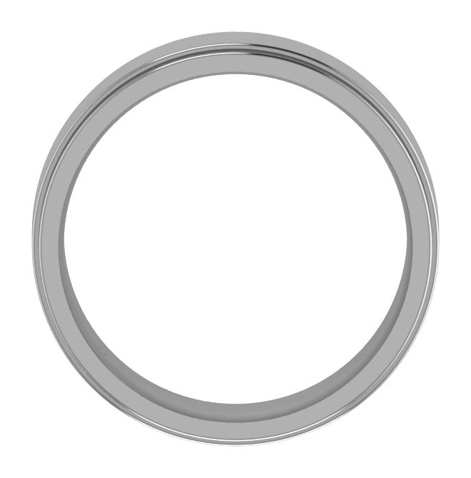 Cobalt Or Titanium Or Zirconium Stepped-Edge Comfort-Fit Flat Band