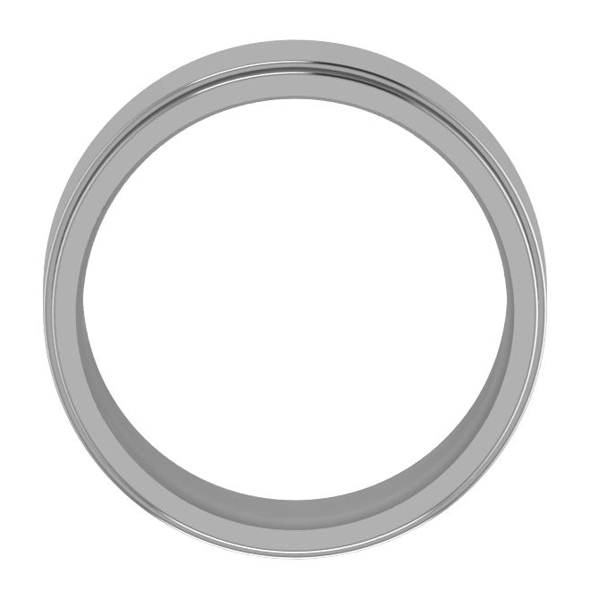 Cobalt Or Titanium Or Zirconium Stepped-Edge Comfort-Fit Flat Band