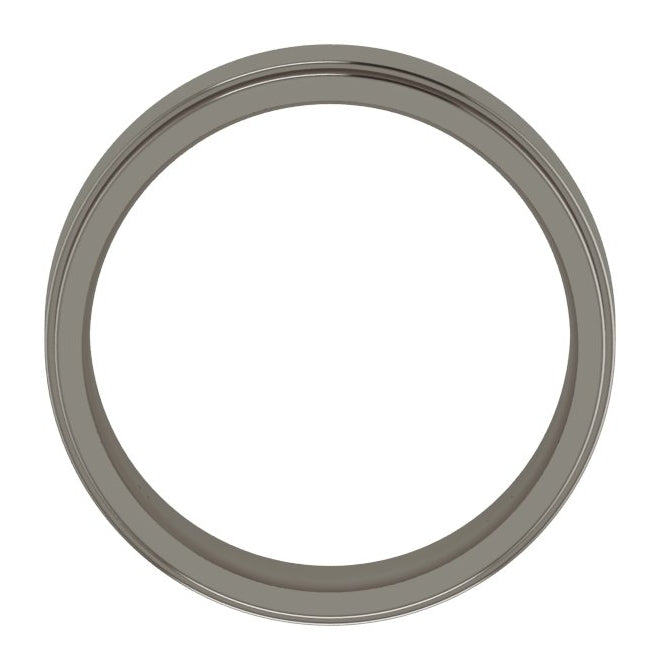 Cobalt Or Titanium Or Zirconium Stepped-Edge Comfort-Fit Flat Band