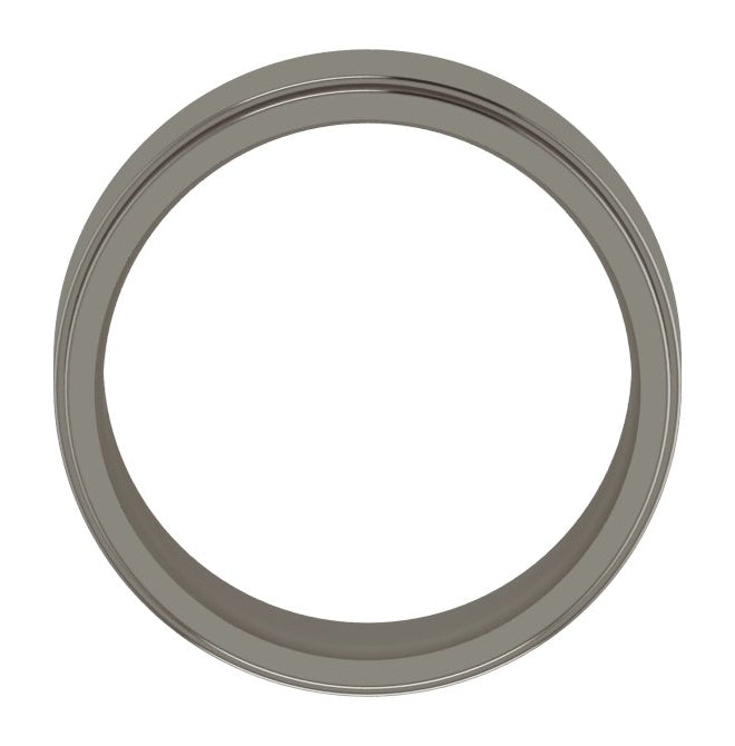 Cobalt Or Titanium Or Zirconium Stepped-Edge Comfort-Fit Flat Band