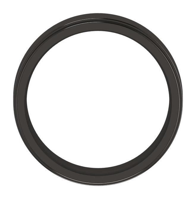 Cobalt Or Titanium Or Zirconium Stepped-Edge Comfort-Fit Flat Band