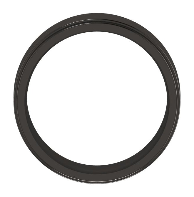 Cobalt Or Titanium Or Zirconium Stepped-Edge Comfort-Fit Flat Band