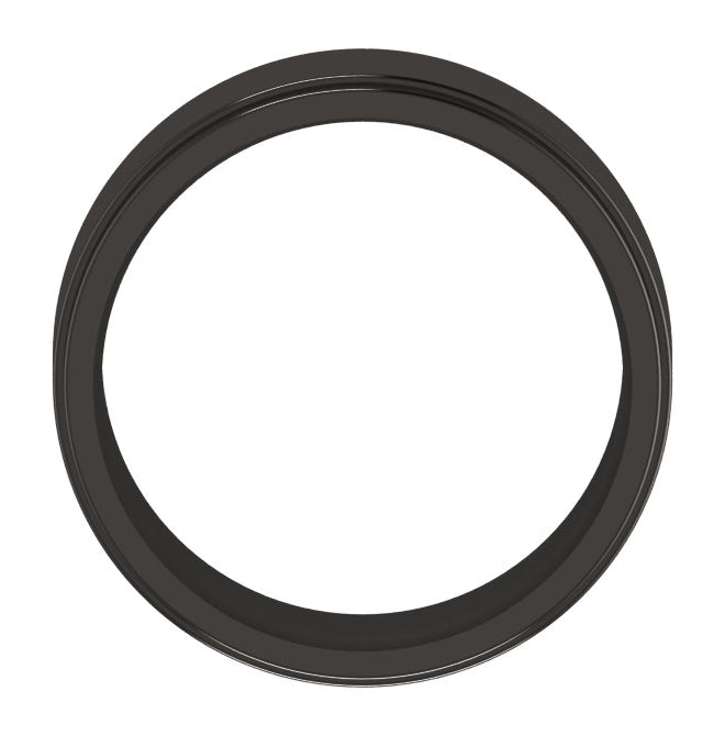 Cobalt Or Titanium Or Zirconium Stepped-Edge Comfort-Fit Flat Band