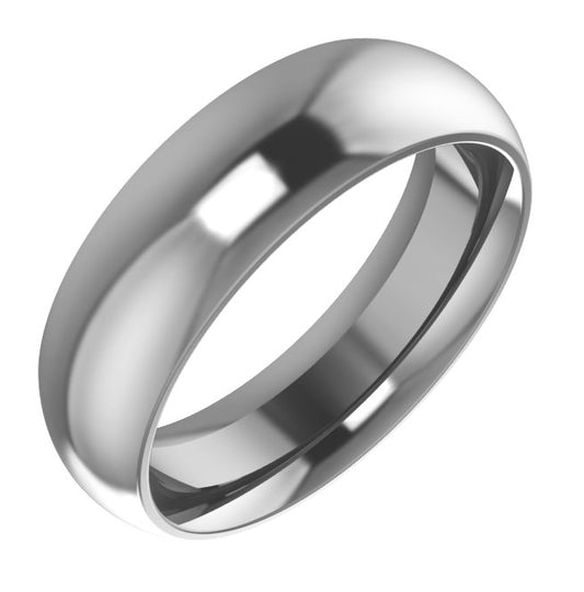 Cobalt 6 mm Comfort-Fit Half Round Band Size 7.5