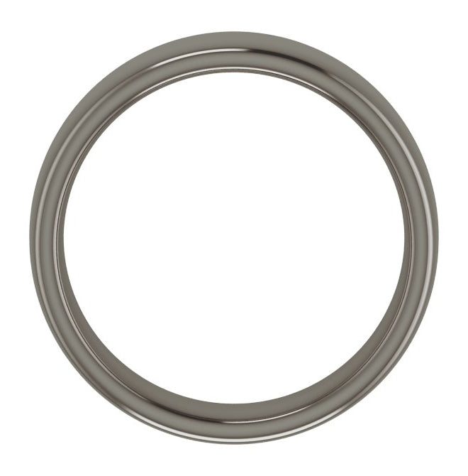 Cobalt Or Titanium Or Zirconium Comfort-Fit Standard Weight European-Style Band
