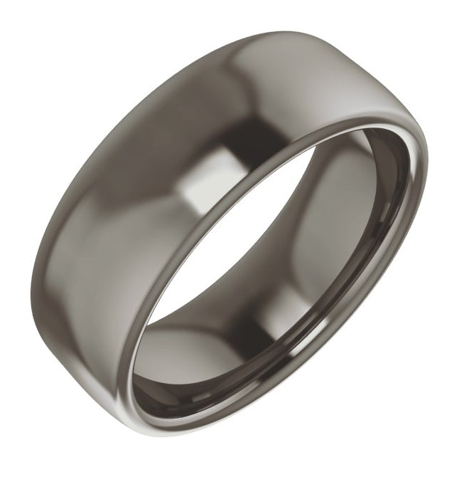Cobalt Or Titanium Or Zirconium Comfort-Fit Standard Weight European-Style Band