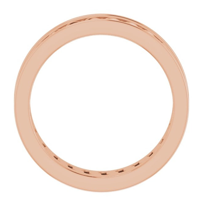 14K Yellow Or Rose Gold 6.3 mm Chain Link Flat Band