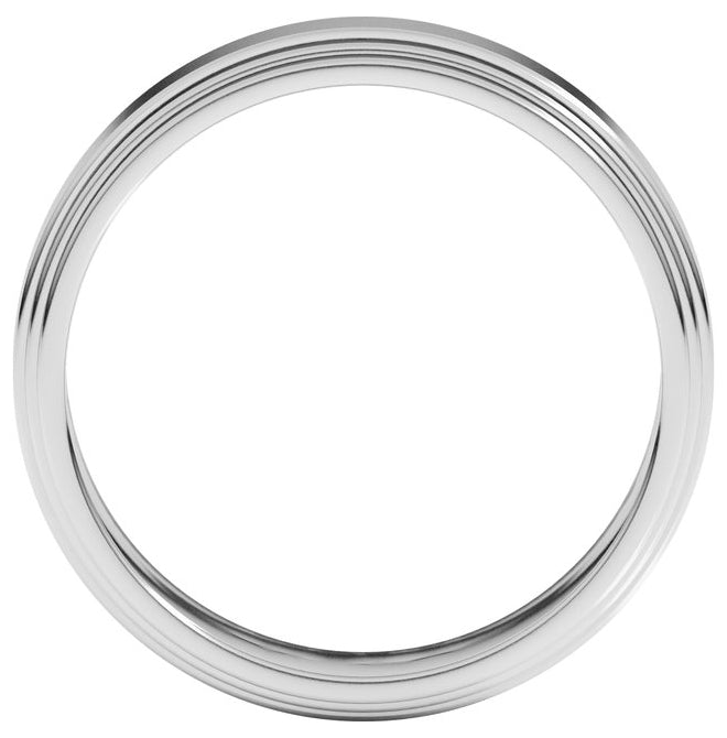 Platinum 6 Mm Flat Double Stepped Edge Band Size 10