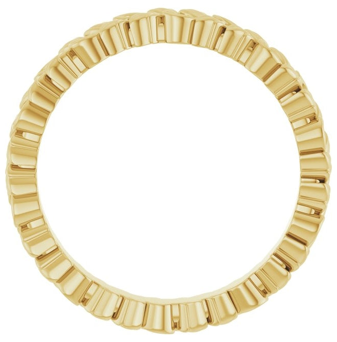 10K Yellow Gold 3.2 Mm Polished Floral Band Size 7