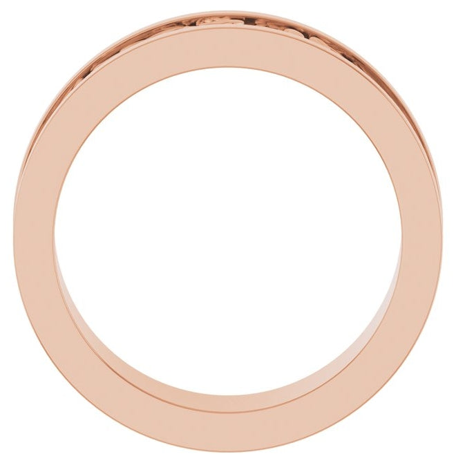 14K Rose Gold Or Sterling Silver 6.5 mm Sculptural Flat Band