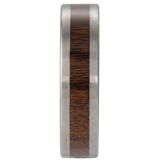 Tungsten Texas Ebony Wood Inlay 6 mm Comfort-Fit Flat Band