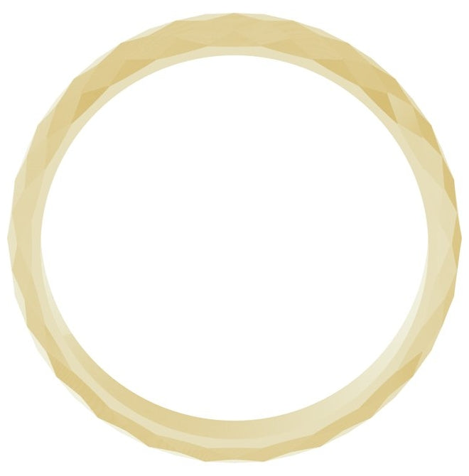 14K Yellow Or White Gold 6 mm Diamond Pattern Band