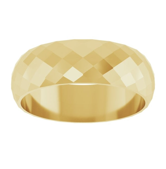 14K Yellow Or White Gold 6 mm Diamond Pattern Band