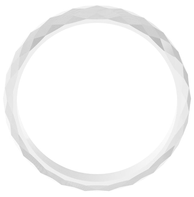 10K White Or Rose Gold 6 mm Diamond Pattern Band