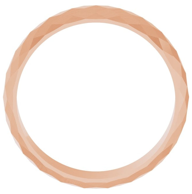 10K White Or Rose Gold 6 mm Diamond Pattern Band