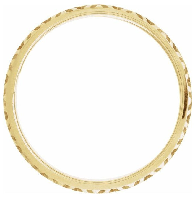 14K Yellow Gold 5 mm Faceted Pattern Band