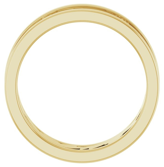 14K Yellow Gold Or White Gold 5.8 mm Polished Sculptural Floral Flat Band