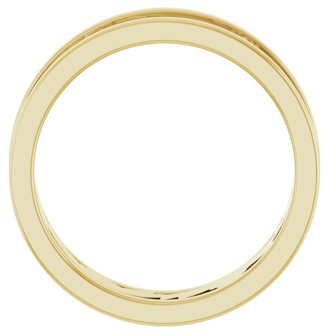 14K Yellow Gold Or White Gold 5.8 mm Polished Sculptural Floral Flat Band