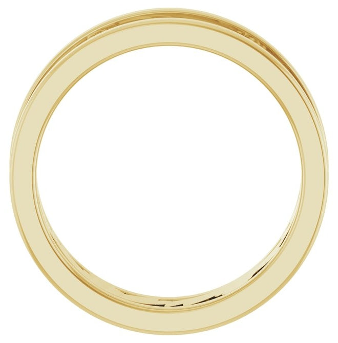 10K Yellow Gold 5.8 mm Polished Sculptural Floral Flat Band Size 7