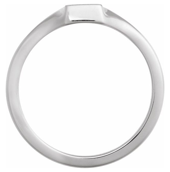 Platinum Or Sterling Silver 7 X 5 Mm Brush Polished Signet Ring