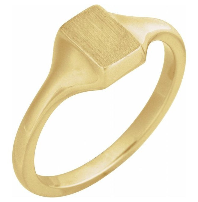 14K Yellow Or White Gold 7 X 5 Mm Brush Polished Signet Ring