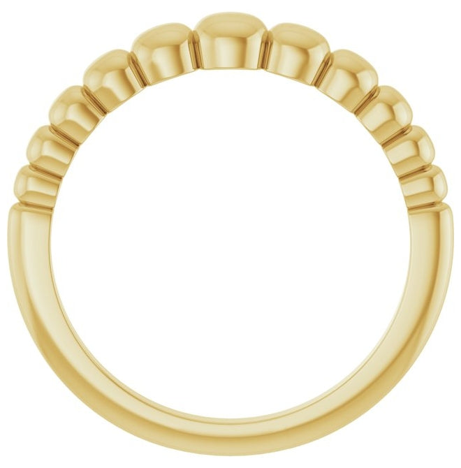 14K Yellow Gold Or Sterling Silver Geometric Domed Ring