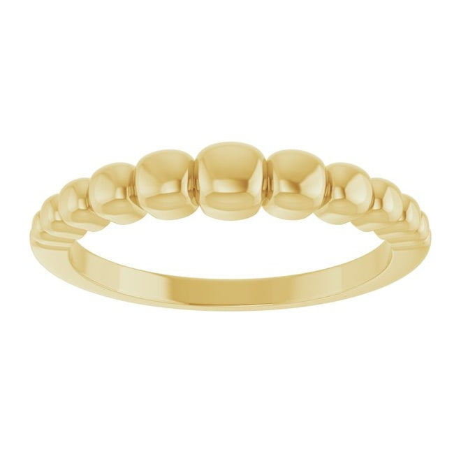 14K Yellow Gold Or Sterling Silver Geometric Domed Ring