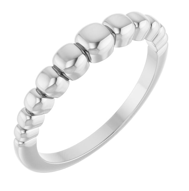 14K Yellow Gold Or Sterling Silver Geometric Domed Ring