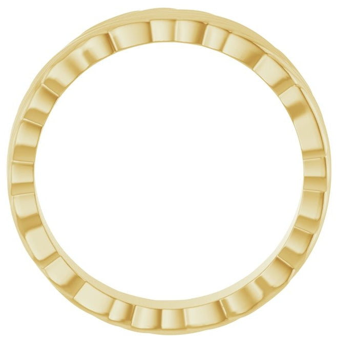 10K Yellow Or White Gold 4.2 mm Polished Sculptural Band