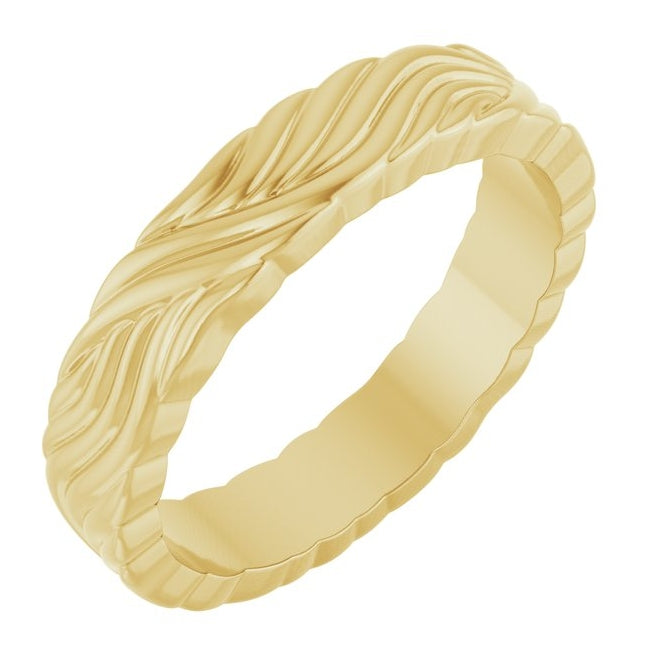 10K Yellow Or White Gold 4.2 mm Polished Sculptural Band