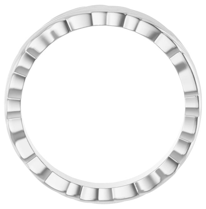 Sterling Silver 4.2 mm Polished Sculptural Band