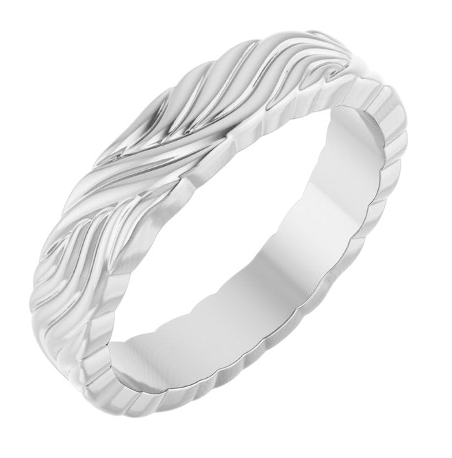 Sterling Silver 4.2 mm Polished Sculptural Band