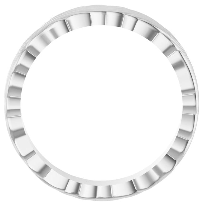 Sterling Silver 4.2 mm Polished Sculptural Band