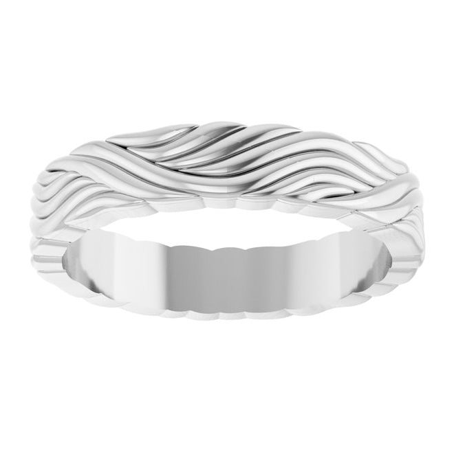 Sterling Silver 4.2 mm Polished Sculptural Band