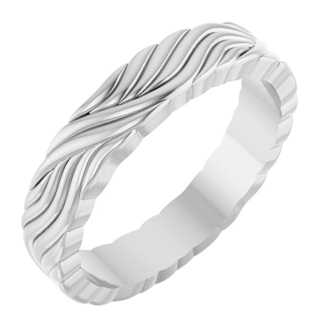 10K Yellow Or White Gold 4.2 mm Polished Sculptural Band