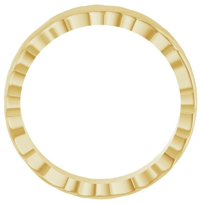 10K Yellow Or White Gold 4.2 mm Polished Sculptural Band