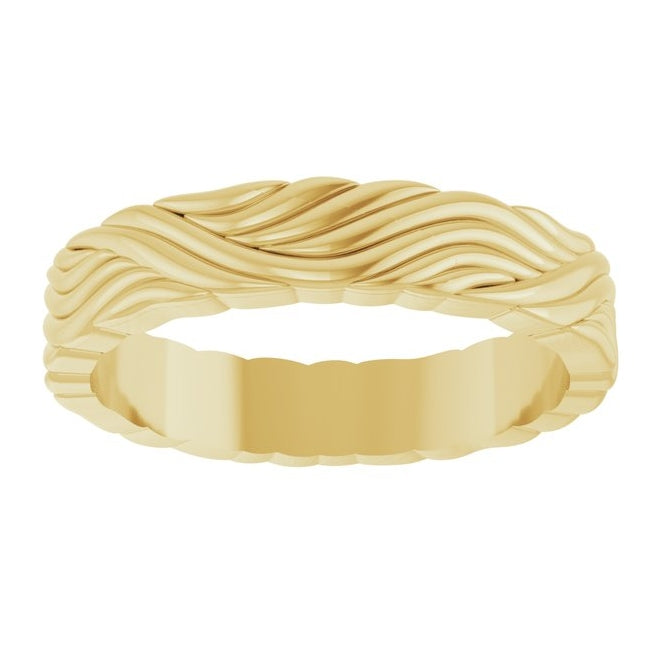 10K Yellow Or White Gold 4.2 mm Polished Sculptural Band