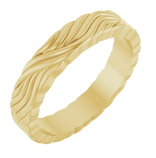 10K Yellow Or White Gold 4.2 mm Polished Sculptural Band