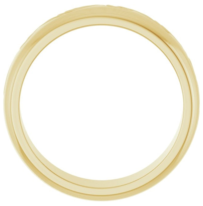 14K Yellow Or White Gold 6 mm Sculptural Comfort-Fit Band