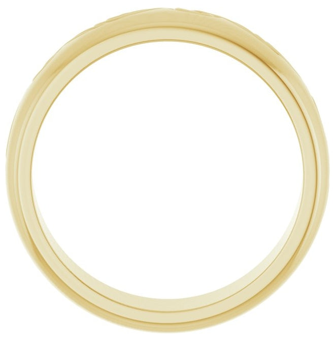 10K Yellow Gold 6 mm Sculptural Comfort-Fit Band Size 7.5