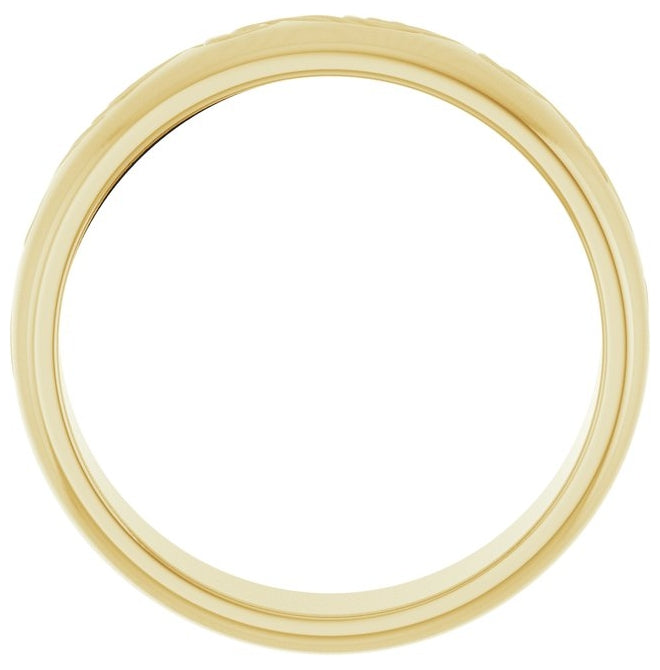 14K Yellow Or White Gold 6 mm Sculptural Comfort-Fit Band