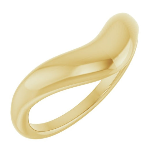 14K Yellow Or White Or Rose Gold Polished Contour Band