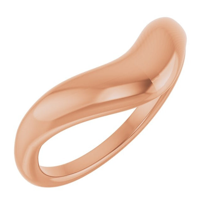 14K Yellow Or White Or Rose Gold Polished Contour Band