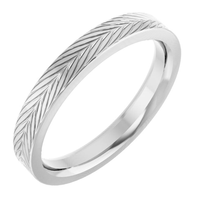 14K Yellow Or White Gold Polished Wheat Patterned Band