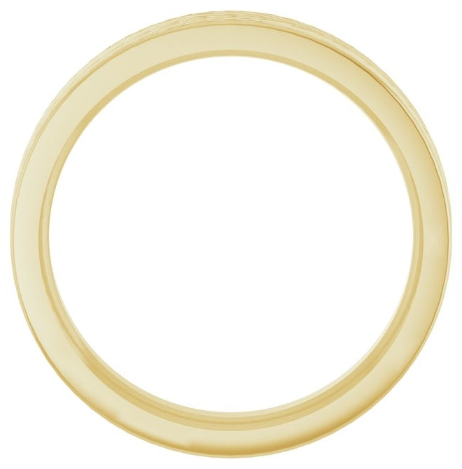 14K Yellow Or White Gold Polished Wheat Patterned Band
